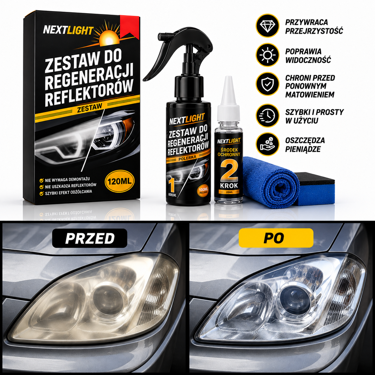 AubiLight™ | Zestaw do renowacji lamp samochodowych